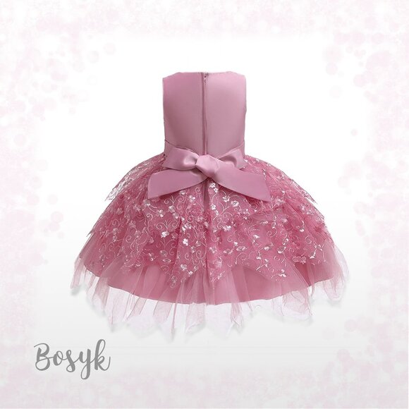 Little Pretty Roses Dress - Candy Pink - Dress for Girls -Elegant Dress for Girl - Picture 2 of 4